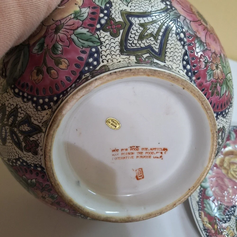 Vintage Accent Chinese Plate & Bowl Large 10